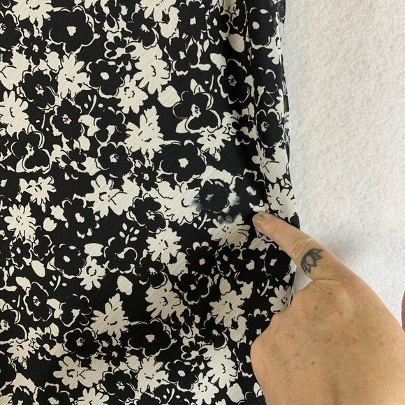 Women Ditsy Floral Chiffon Skirt Sz XL Petite Layered Dark Romantic Cottage Y2K - Picture 4 of 14